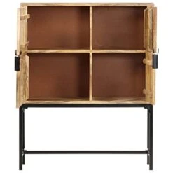 TOPINCN Storage Highboard, 4 Doors Fashionable Highboard Ample Space Steel Legs Furniture For Multimedia Devices For DVDs