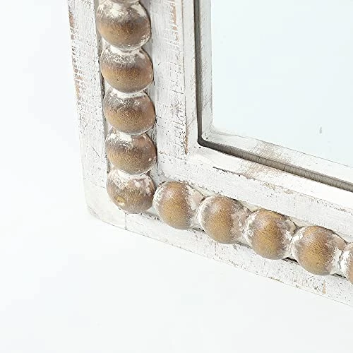 LuxenHöme Rustic Wood Cathedral Wall Mirror, Window Pane Wall Decor, Large Farmhouse Wall Decorations For Living Room Bedroom, 39 Inch, White/Wood 6 LuxenHöme Rustic Wood Cathedral Wall Mirror, Window Pane Wall Decor, Large Farmhouse Wall Decorations For Living Room Bedroom, 39 Inch, White/Wood - Image 4