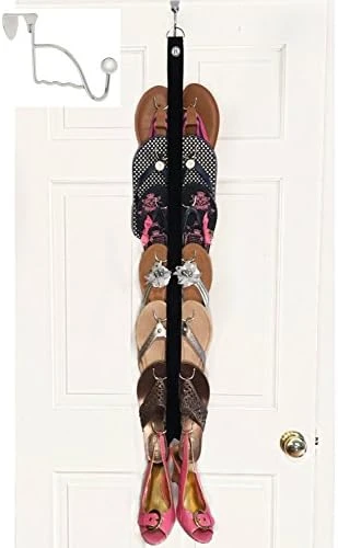 New- Flip Flop And Sandal Hanger By Boottique - Black Velvet Ribbon With Metal Hooks 7 New- Flip Flop And Sandal Hanger By Boottique - Black Velvet Ribbon With Metal Hooks - Image 5