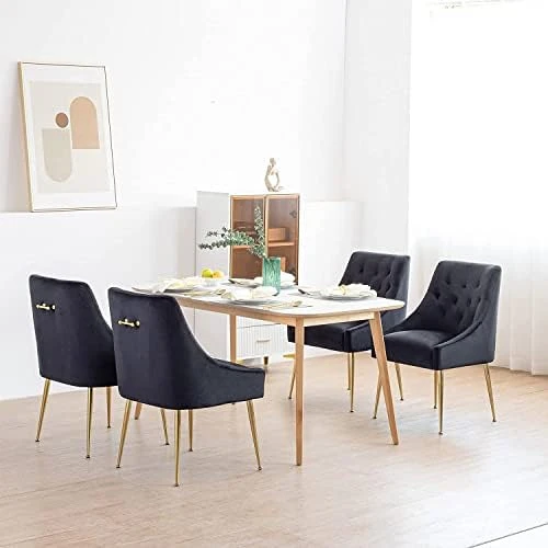 LONXIU Modern Dining Chair Set Of 2, Mid-Century Dining Room Chair, Upholstered Comfortable Dining Chair, Velvet Dining Chair With Back Pull Rod And Metal Legs For Kitchen, Dining, Living Room (Grey) 17 LONXIU Modern Dining Chair Set Of 2, Mid-Century Dining Room Chair, Upholstered Comfortable Dining Chair, Velvet Dining Chair With Back Pull Rod And Metal Legs For Kitchen, Dining, Living Room (Grey) - Image 15