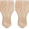 VOIV 4PCS Solid Wood Furniture Legs Wood Carved Sofa Couch Chair Ottoman Loveseat Table Cabinet Furniture Wood Legs Wood Unfinished Carved Feet(15 * 6cm)