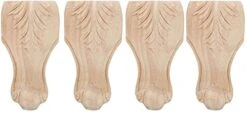 VOIV 4PCS Solid Wood Furniture Legs Wood Carved Sofa Couch Chair Ottoman Loveseat Table Cabinet Furniture Wood Legs Wood Unfinished Carved Feet(15 * 6cm)