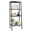 SHUANGZ 4 Tier Ladder Shelf, 23.6L X 13.8W X 57.9H Inch Industrial Bookcase Ladder-Shaped Plant Flower Stand Rack Storage Shelves For Living Room, Black (HSSC-1) -Amazon Store 41rCljTZfyL