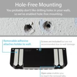 TotalMount Hole-Free Remote Holder – Eliminates The Need To Drill Holes In Your Wall (Premium Black Remote Control Holder For 5 Or 6 Remotes) -Amazon Store 41rDQVadQCL