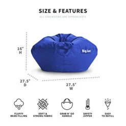 Big Joe Classic Bean Bag Chair, Sapphire Smartmax, 2ft Round 16 Big Joe Classic Bean Bag Chair, Sapphire Smartmax, 2ft Round -Amazon Store 41rIudbyUNL