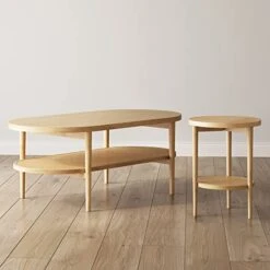 Nathan James Oraa Round Modern Side Accent Or End Table For Living Bedroom And Nursery Room, 1, Light Brown -Amazon Store 41rJ13tgVvL