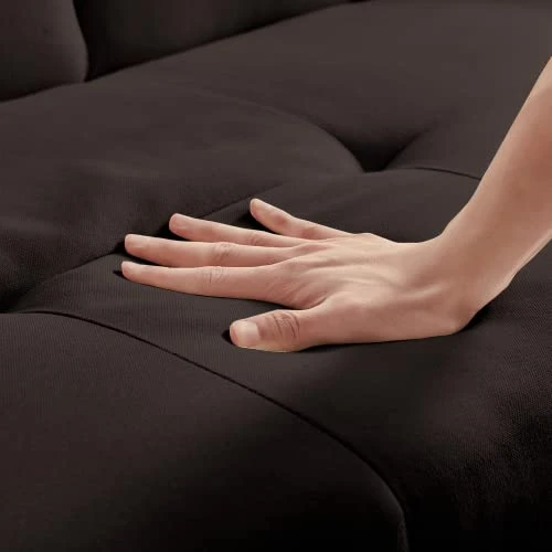 Convertible Folding Futon Sofa Bed With Metal Legs & 2 Cupholders, Modern Fabric Linen Upholstered Couch Loveseat Sleeper, Folding Couches Bed, Removable Armrests For For Small Spaces (Brown) 5 Convertible Folding Futon Sofa Bed With Metal Legs & 2 Cupholders, Modern Fabric Linen Upholstered Couch Loveseat Sleeper, Folding Couches Bed, Removable Armrests For For Small Spaces (Brown) - Image 3