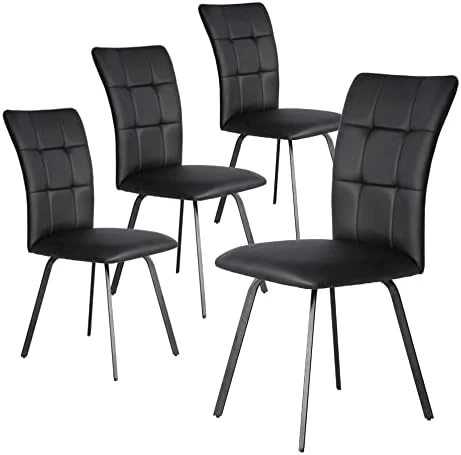 HIPIHOM Dining Chairs Set Of 4,Modern Kitchen Dining Room Chairs,Upholstered Dining Accent Side Chairs In Faux Leather Cushion Seat And Sturdy Metal Legs,Beige 10 HIPIHOM Dining Chairs Set Of 4,Modern Kitchen Dining Room Chairs,Upholstered Dining Accent Side Chairs In Faux Leather Cushion Seat And Sturdy Metal Legs,Beige - Image 8