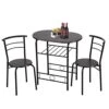 FDW 3-Piece Round Table And Chair Set For Kitchen Dining Room Bar Breakfast,Compact Space Metal Frame,Wine Rack 1 FDW 3-Piece Round Table And Chair Set For Kitchen Dining Room Bar Breakfast,Compact Space Metal Frame,Wine Rack -Amazon Store 41rb1XncMDL