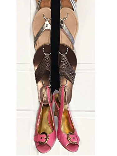 New- Flip Flop And Sandal Hanger By Boottique - Black Velvet Ribbon With Metal Hooks 6 New- Flip Flop And Sandal Hanger By Boottique - Black Velvet Ribbon With Metal Hooks - Image 4