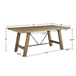 INK+IVY Sonoma Solid Wood Dining Table, Rectangular With Rustic Metal Truss Accent,Trestle Legs, Easy Assembly, Industrial Country, For Kitchen, Entryway, Family, Or Bedroom, Reclaimed Grey -Amazon Store 41rn0GYNa3L