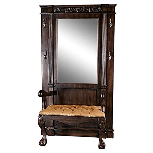 Design Toscano The The Regent's Park Mahogany Hall Stand, 44"Wx21.5"Dx79.5"H 180 Lbs, 3 Design Toscano The The Regent's Park Mahogany Hall Stand, 44"Wx21.5"Dx79.5"H 180 Lbs,