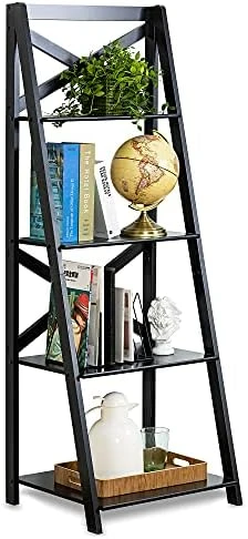 ZENODDLY Ladder Shelf White Ladder Bookshelf, 56.3in Tall Standing Ladder Shelves For Living Room Bathroom Furniture Bedroom Display Shelf, Wooden Leaning Bookshelf Ladder Bookcase Plant Shelf Indoor 9 ZENODDLY Ladder Shelf White Ladder Bookshelf, 56.3in Tall Standing Ladder Shelves For Living Room Bathroom Furniture Bedroom Display Shelf, Wooden Leaning Bookshelf Ladder Bookcase Plant Shelf Indoor - Image 7