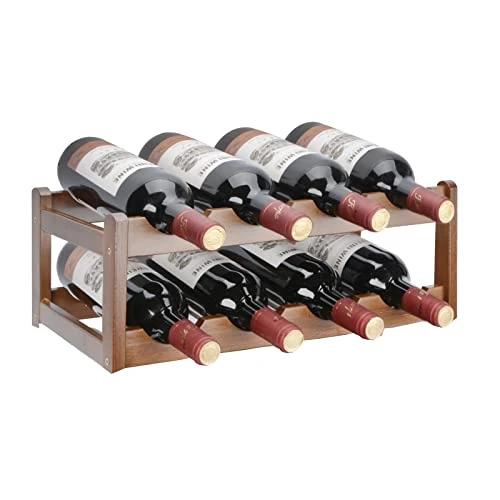 Bamboo Wine Rack, 2-Tier 8-Bottle Freestanding Display Wine Organizer Storage Shelf Table Top Countertop Tle Cabinet Wine Holder For Kitchen Dining Living Room Bar Pantry Wine Cellar Basement 3 Bamboo Wine Rack, 2-Tier 8-Bottle Freestanding Display Wine Organizer Storage Shelf Table Top Countertop Tle Cabinet Wine Holder For Kitchen Dining Living Room Bar Pantry Wine Cellar Basement