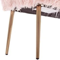 Chairus Faux Fur Entryway Bench Small Shaggy Furry Ottoman Bench For Bedroom Living Room, Pink -Amazon Store 41s4MkmQ9NL