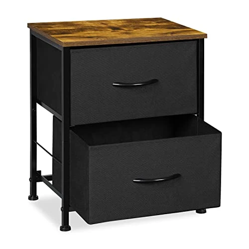 NANANARDOSO 2 Drawers Dresser, Storage Chest Organizer With Removable Fabric Bins, Small Dresser For Closet Bedside Furniture, Nursery, Living Room, Entryway Hallway, Black 3 NANANARDOSO 2 Drawers Dresser, Storage Chest Organizer With Removable Fabric Bins, Small Dresser For Closet Bedside Furniture, Nursery, Living Room, Entryway Hallway, Black