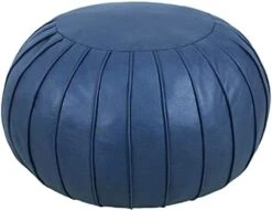 Thgonwid Handmade Foot Stool Ottoman Faux Suede Poufs 21.6" X 13" - Round Storage Floor Cushion Footstool For Living Room, Bedroom And Wedding, Unstuffed, Brown -Amazon Store 41sFphpgp1L. AC