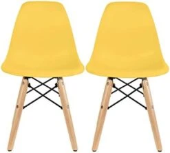 2xhome Set Of 2 Kids Size Plastic Toddler Chairs With Natural Wooden Dowel Legs, Yellow -Amazon Store 41sN95WMAZL. AC