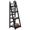NO MORE TAG 4-Tier Ladder Shelf, Wooden Ladder Bookshelf, Plant Flower Stand, Multipurpose Organizer Storage Rack For Home, Living Room, Bedroom, Balcony, Easy Assembly, Black -Amazon Store 41sRW62awWL