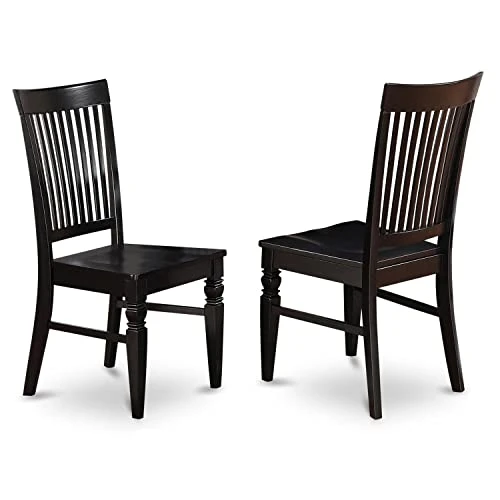 East West Furniture WEC-BLK-W Weston Dining Chairs - Slat Back Wood Seat Kitchen Chairs, Set Of 2, Black 3 East West Furniture WEC-BLK-W Weston Dining Chairs - Slat Back Wood Seat Kitchen Chairs, Set Of 2, Black