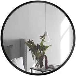 SD SOFT DANCE Round Mounting Mirror Wall Decor - Circle Vanity Mirror With Metal Rose Gold Frame For Contemporary Rooms 24 Inch -Amazon Store 41shCiEwFS. AC