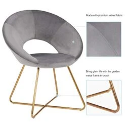 Duhome Modern Accent Velvet Chairs Dining Chairs Single Sofa Comfy Upholstered Arm Chair Living Room Furniture Mid-Century Leisure Lounge Chairs With Golden Metal Frame Legs Set Of 2 Grey 18 Duhome Modern Accent Velvet Chairs Dining Chairs Single Sofa Comfy Upholstered Arm Chair Living Room Furniture Mid-Century Leisure Lounge Chairs With Golden Metal Frame Legs Set Of 2 Grey -Amazon Store 41sisacEnHL