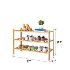 FILWH Bamboo Shoe Rack Stackable Shoe Shelf Storage Organizer For Unit Entryway Hallway And Closet Sturdy Freestanding Shoe Shelf Natural (3 Tier) 20 FILWH Bamboo Shoe Rack Stackable Shoe Shelf Storage Organizer For Unit Entryway Hallway And Closet Sturdy Freestanding Shoe Shelf Natural (3 Tier) -Amazon Store 41sn64dTXPL