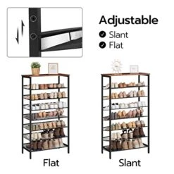 HOOBRO 8-Tier Shoe Rack, Large Capacity Shoe Shelf, Stable And Sturdy, Shoe Storage Organizer With Flat & Slant Adjustable Metal Shelves, For 21-28 Pairs Of Shoes, Space Saver, Sturdy BF18XJ01 -Amazon Store 41ssFUUHYxL