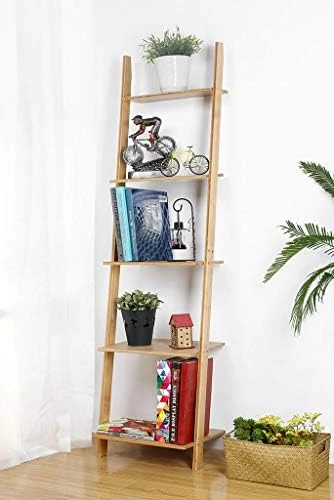 HYNAWIN Book Shelf 6-Tier Ladder Shelf-Plant Stand Storage Organizer,Bookcase Display Shelf,Standing Wooden Shelves For Living Room, Home Office, Rustic Brown 8 HYNAWIN Book Shelf 6-Tier Ladder Shelf-Plant Stand Storage Organizer,Bookcase Display Shelf,Standing Wooden Shelves For Living Room, Home Office, Rustic Brown - Image 6