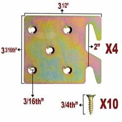 First Choice Brands Heavy 5 Hole Wood Frame Bed Hook Plates – Pack Of 4 Brackets -Amazon Store 41syAVfxVqL