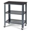 Giantex Microwave Cart Wooden 3-Tier W/Storage Shelf And Rolling Casters, Industrial Style Metal Frame For Kitchen, Living Room Accent Furniture For Living Room Rolling Serving Cart (Gray) -Amazon Store 41t2gZz3jsL