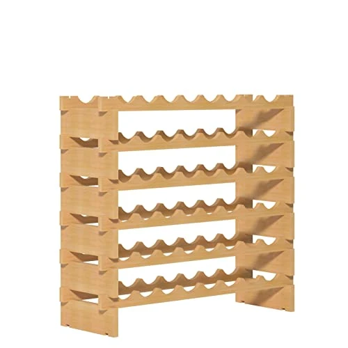 SogesHome Wine Rack Wood Storage Rack Stand, 48 Bottles Holder, 6 Tier Stackable Wine Storage Organizer Free Standing, Natural Color 8 SogesHome Wine Rack Wood Storage Rack Stand, 48 Bottles Holder, 6 Tier Stackable Wine Storage Organizer Free Standing, Natural Color - Image 6