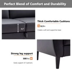 UBGO Convertible Folding Futon Sofa Bed, PU Leather Loveseat With Storage Box, Contemporary Style Furniture Set For Small Spaces, Apartments, Dorms, Living Rooms, Offices, (77"), Black F -Amazon Store 41tAj9EXjqL