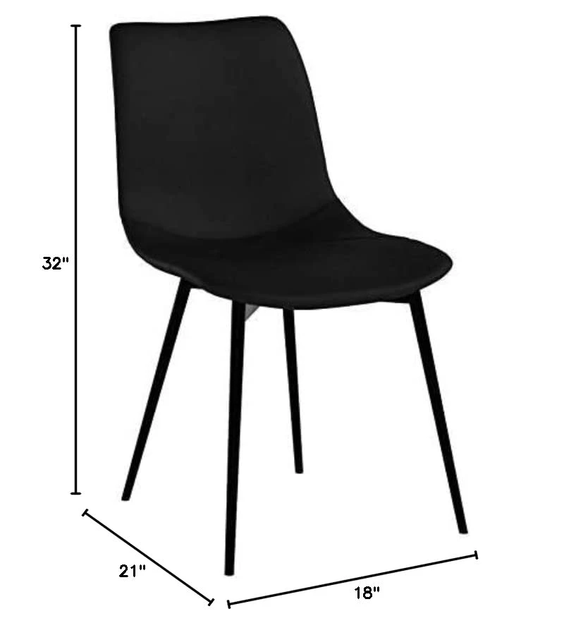 Armen Living Monte Dining Chair In Black Faux Leather And Black Powder Coat Finish,LCMOCHBLACK, Black 5 Armen Living Monte Dining Chair In Black Faux Leather And Black Powder Coat Finish,LCMOCHBLACK, Black - Image 3