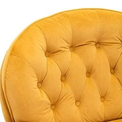 LoLado Velvet Chaise Lounge Indoor Cozy Oversized Swivel Reading Chair With Footrest, Yellow -Amazon Store 41tHZ5k8HML