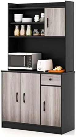 PETSITE Kitchen Pantry Storage Cabinet, 71'' Freestanding Microwave Cupboard With 3 Cabinets & Drawer, Adjustable Shelves, Buffet With Hutch For Living Room, Dining Room, Black -Amazon Store 41tJa5lHddL. AC