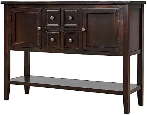 Knocbel Vintage Wood Console Table Buffet Sideboard With 4 Storage Drawers, 2 Cabinets & Bottom Shelf, Entryway Hallway Foyer Table Cupboard Coffee Bar Cabinet, 46" L X 15" W X 34" H (Dark Blue) 14 Knocbel Vintage Wood Console Table Buffet Sideboard With 4 Storage Drawers, 2 Cabinets & Bottom Shelf, Entryway Hallway Foyer Table Cupboard Coffee Bar Cabinet, 46" L X 15" W X 34" H (Dark Blue) - Image 12