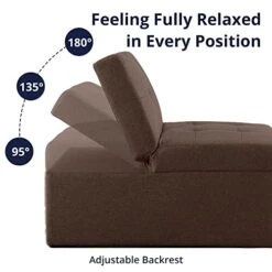 Cozy Castle Sleeper Chair, Convertible Chair Bed, 4 In 1 Ottoman Bed, Pullout Small Sofa Bed, Durable Linen Fabric Chaise Lounge, For Living Room, Brown -Amazon Store 41tQfhEHPoL