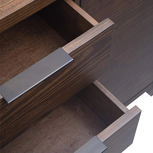 SIMPLIHOME Hollander Solid Pine Wood 54 Inch Contemporary Modern Sideboard Buffet And Wine Rack In Warm Walnut Brown Features 2 Doors, 4 Drawers And 2 Cabinets With Large Storage Spaces 5 SIMPLIHOME Hollander Solid Pine Wood 54 Inch Contemporary Modern Sideboard Buffet And Wine Rack In Warm Walnut Brown Features 2 Doors, 4 Drawers And 2 Cabinets With Large Storage Spaces - Image 3