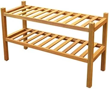 INTERBUILD Acacia Solid Wood Shoe Storage Organizer 2-Tier Stackable Shoe Rack, Dusk Gray 9 INTERBUILD Acacia Solid Wood Shoe Storage Organizer 2-Tier Stackable Shoe Rack, Dusk Gray - Image 7