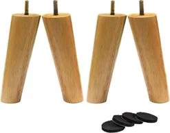 LIRRAS Solid Wood Furniture Feet, Replacement Natural Sofa Legs, With Threaded 5/16'' Hanger Bolts, For Couch Cabinet Loveseat Recliner Table Chair Set Of 4(Color:tilt,Size:30cm/11.8in)