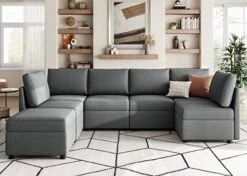 LINSY HOME Modular Sectional Sofa, U Shape Oversized Sofa Couch With Storage, Memory Foam, Modular Sectionals With Ottomans, 7 Seat Living Room Furniture Sofa Sets With Chaise, Blue -Amazon Store 41tdYfAzTaL. AC