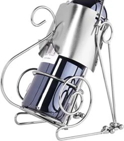 BRUBAKER Wine Bottle Holder Cat - Metal Sculpture - Wine Rack Decor - Tabletop - With Greeting Card -Amazon Store 41teVp08PuL