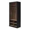 Ameriwood Home Hoffman Entryway Hall Tree With Bench And Storage Cubbies, Black