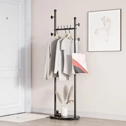 Smlttel Black Clothing Rack With Shelves, Modern Coat Rack Freestanding With Marble Base, Coat Hanger Rack,Hat Tree Coat Rack Standing Clothes Racks For Boutique，Bedroom, Black -Amazon Store 41tgJJHvqjL. AC