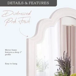 Sheffield Home 27x40 Inch Enchanted Arch Wall Mirror, Mirror For Entryway, Living Room, Bathroom, Distressed Pink 12 Sheffield Home 27x40 Inch Enchanted Arch Wall Mirror, Mirror For Entryway, Living Room, Bathroom, Distressed Pink -Amazon Store 41tiAvU8K0L