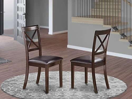 East West Furniture WHI-W Dining Chairs, BOC-BLK-W 6 East West Furniture WHI-W Dining Chairs, BOC-BLK-W - Image 4