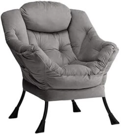 AcozyHom Modern Large Cotton Fabric Lazy Chair,Accent Contemporary Lounge Chair, Single Steel Frame Leisure Sofa Chair With Armrests And A Side Pocket, Smoky Grey 26 AcozyHom Modern Large Cotton Fabric Lazy Chair,Accent Contemporary Lounge Chair, Single Steel Frame Leisure Sofa Chair With Armrests And A Side Pocket, Smoky Grey -Amazon Store 41tthdKJ1xL. AC