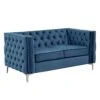 Morden Fort 61" Modern Loveseat For Living Room Furniture With Deep Dutch Velvet, Iron Legs - Blue -Amazon Store 41tyOCkOisL