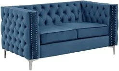 Morden Fort Living Room Furniture Modern 2 Pieces Of Chair And Loveseat Couch Set With Dutch Velvet, Iron Legs - Beige -Amazon Store 41tyOCkOisL. AC